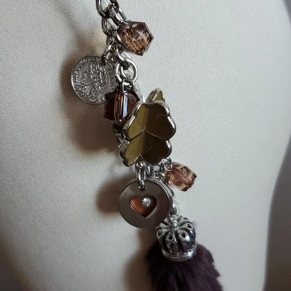 EUC Vintage 90's Betsey Johnson Reversible Sheepskin Vest with Keychain / Charm - Picture 9 of 14